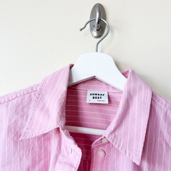 Sunday Best Poppy Oxford Shirt   Cropped Button-Up Shirt - Picture 5 of 7